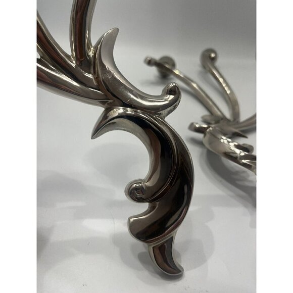 Global Views India Silver Candle Holder Pair of Wall Sconces - Picture 3 of 11